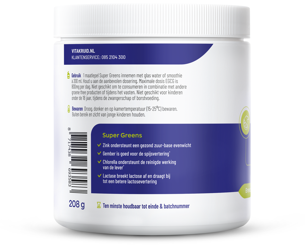 Vitakruid Super greens lime oa probiotica en enzymen - Afbeelding 2