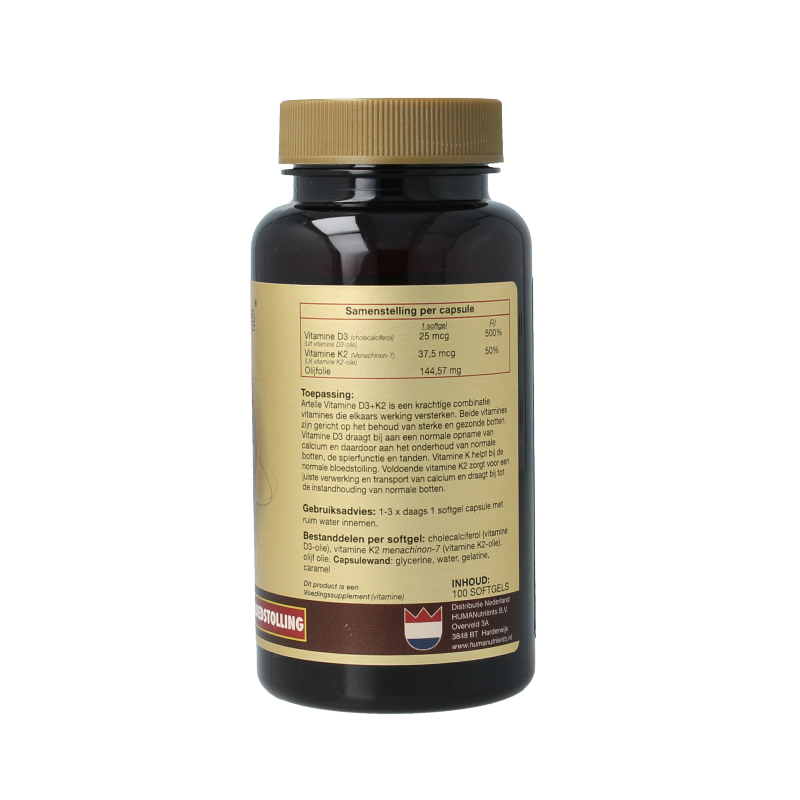Artelle Vitamine D3 25mcg + K2 37,5 mcg MK-7 - Afbeelding 3