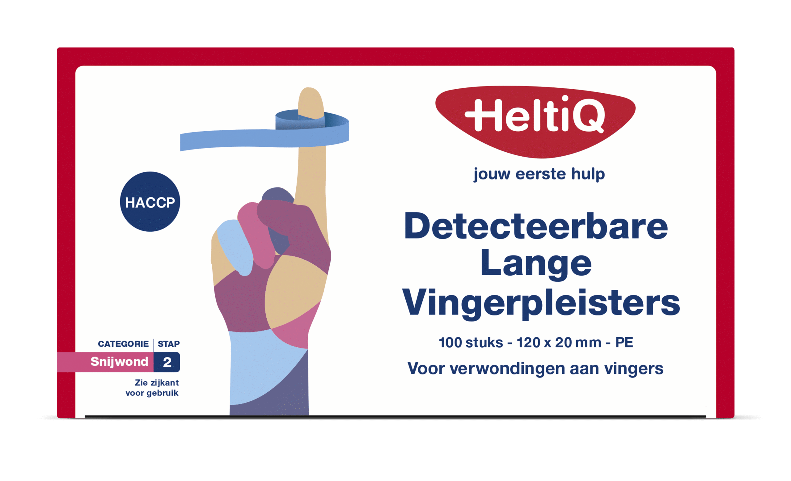 Heltiq Detect vingerpleister lang PE 120 x 20mm