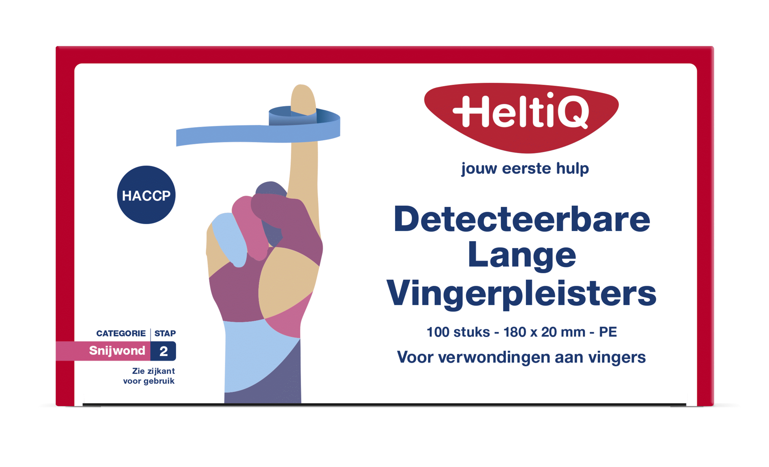 Heltiq Detect vingerpleister lang PE 180 x 20mm