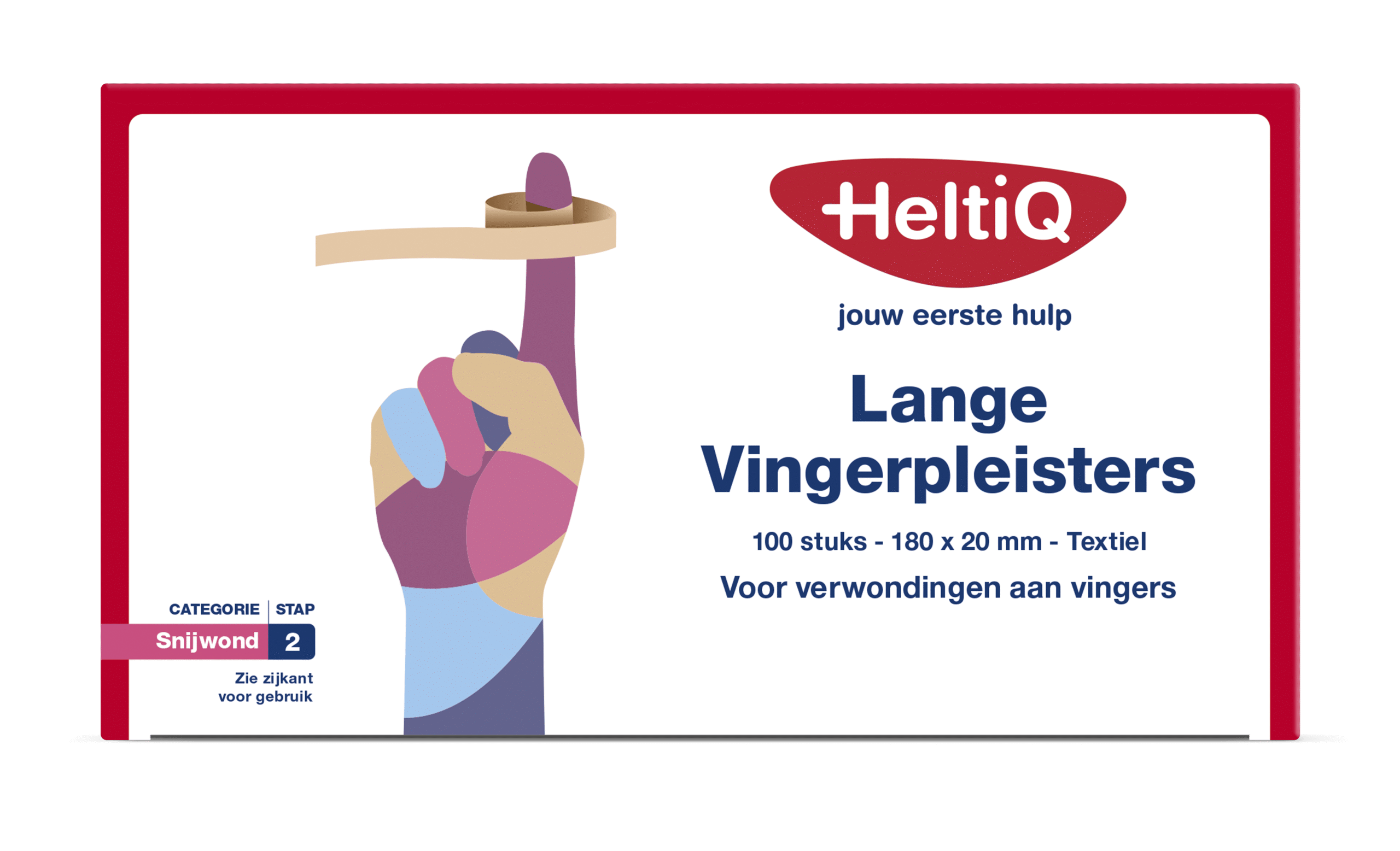Heltiq Vingerpleister lang textiel 180 x 20mm