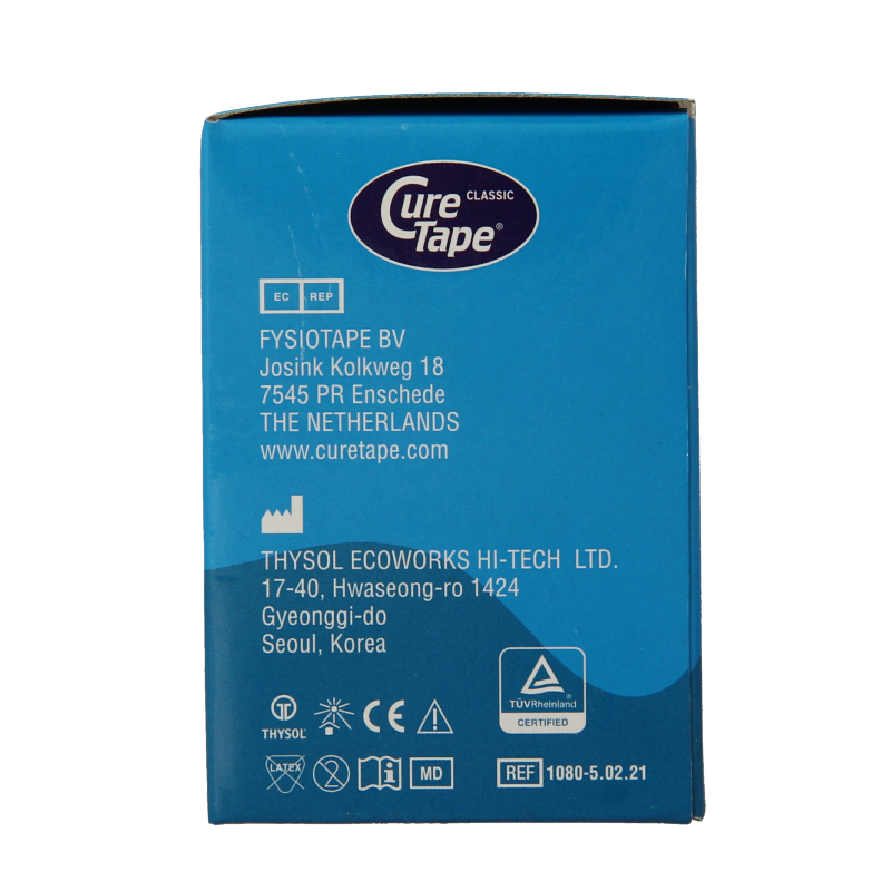 Cure Tape Kinesiotape blauw 1cm x 5m - Afbeelding 2