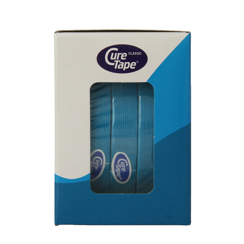 Cure Tape Kinesiotape blauw 1cm x 5m - Afbeelding 4