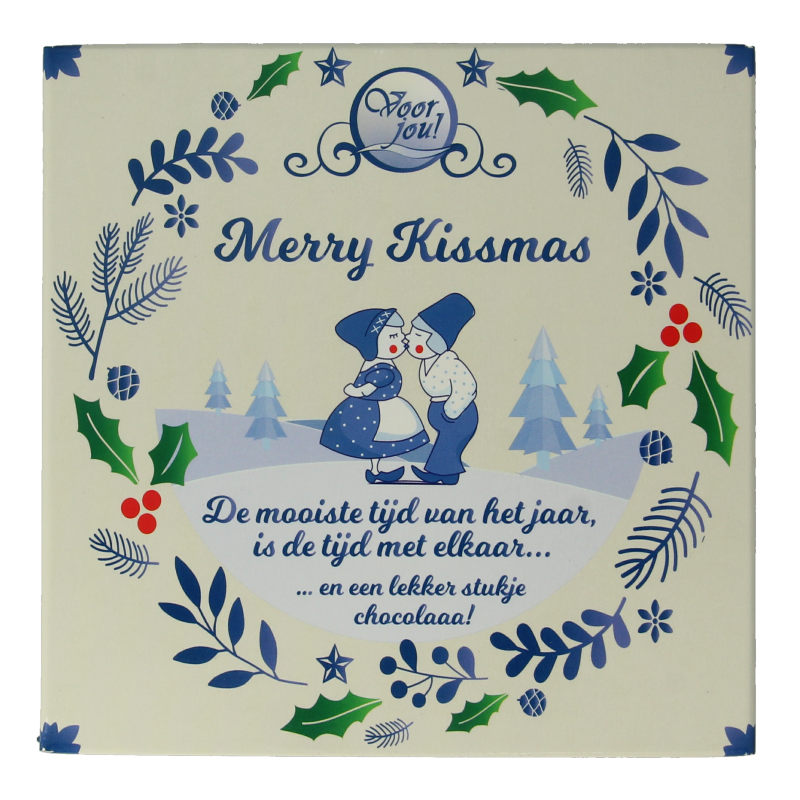 Voor Jou! Wensreep Delftsblauw Kerst merry kissmas