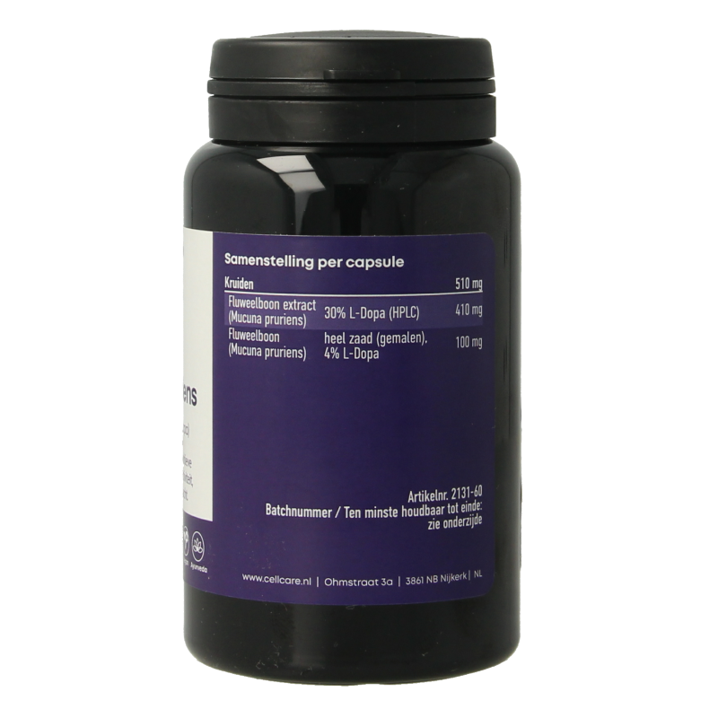 CellCare Mucuna pruriens 500mg (25% L-dopa) - Afbeelding 3