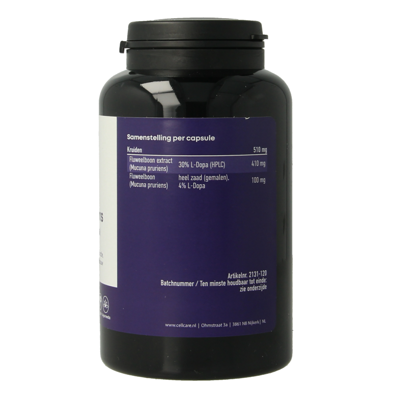 CellCare Mucuna pruriens 500mg (25% L-dopa) - Afbeelding 3