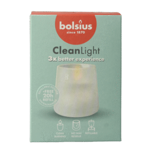 Bolsius Clean Light starterkit houder wit - incl. geurloze