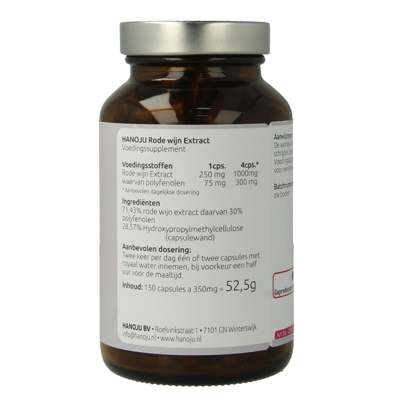 Hanoju Rode wijn extract 250mg - Afbeelding 3