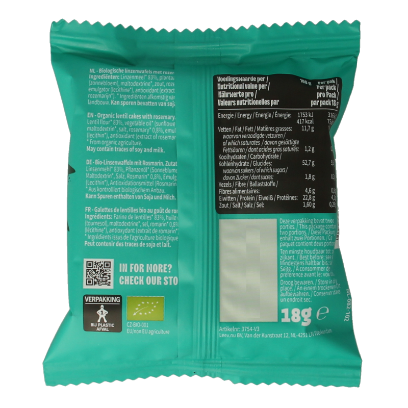 Leev Lovely lentil cakes rosemary bio - Afbeelding 2
