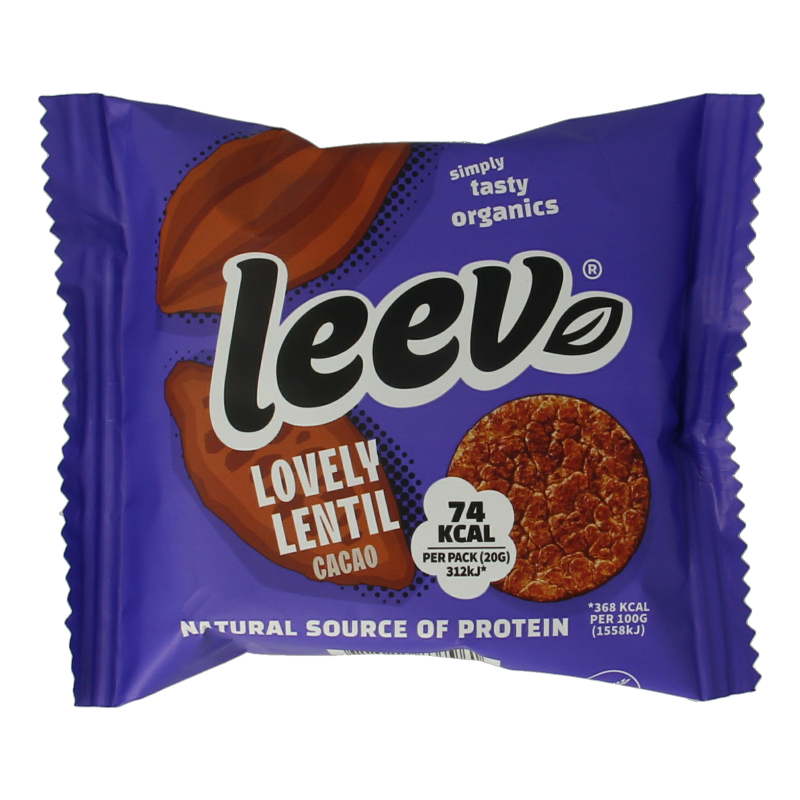 Leev Lovely lentil cakes cacao bio