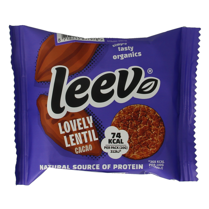 Leev Lovely lentil cakes cacao bio
