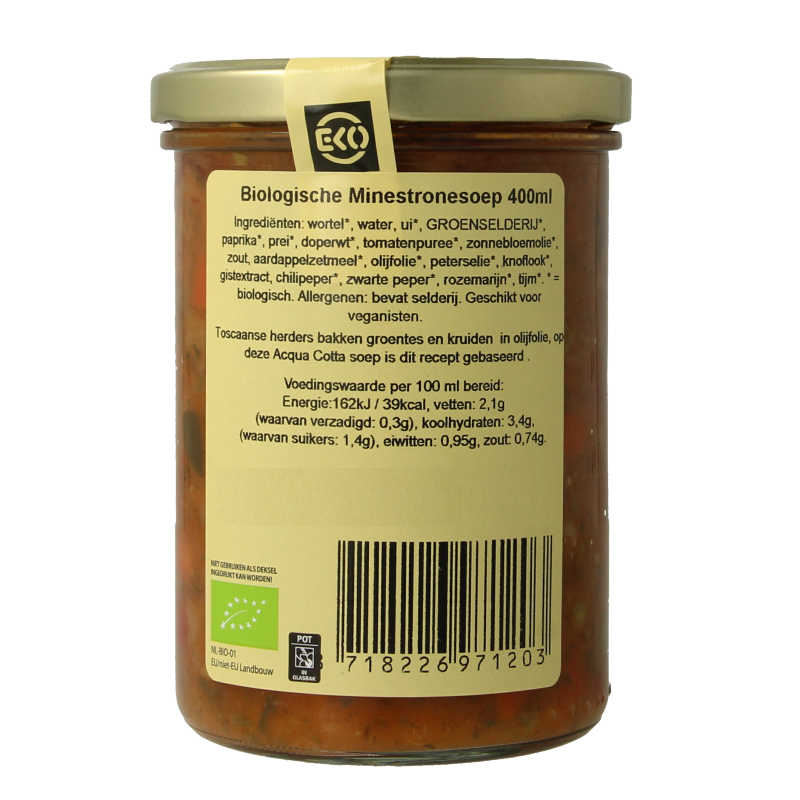 Kleinstesoepfabriek Acqua cotta Toscaanse minestronesoep bio - Afbeelding 3