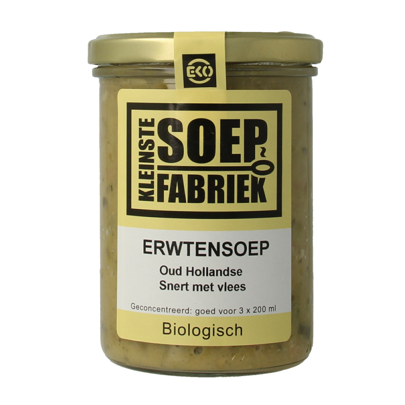 Kleinstesoepfabriek Erwtensoep/snert met vlees bio