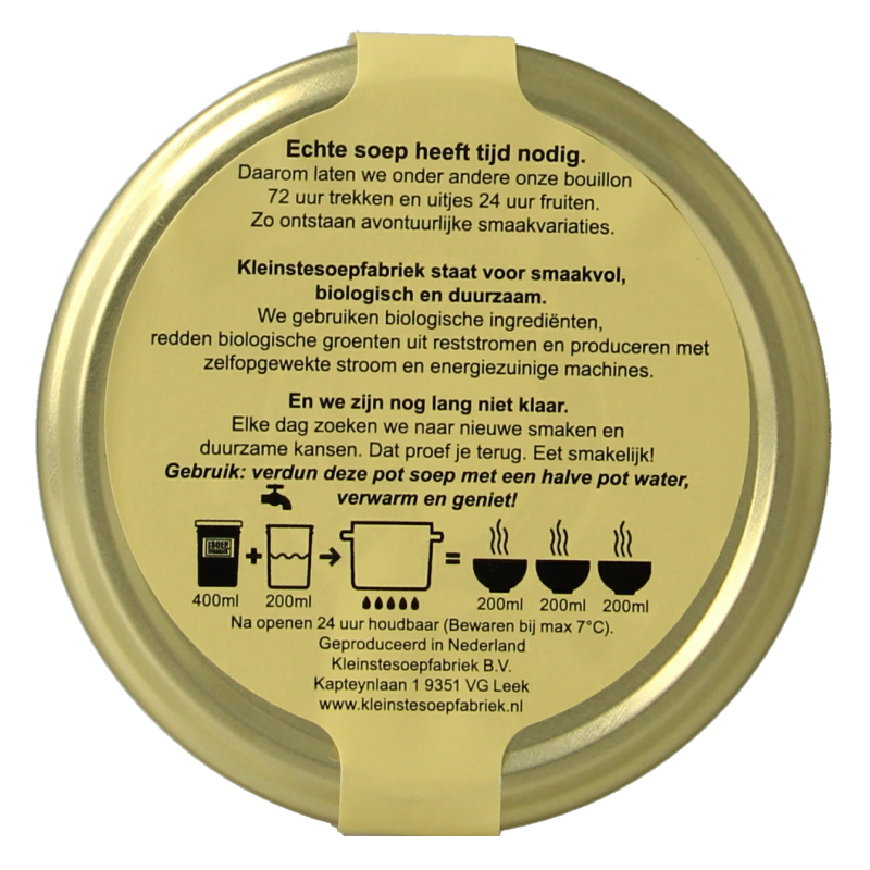 Kleinstesoepfabriek Erwtensoep/snert veganistisch bio - Afbeelding 2