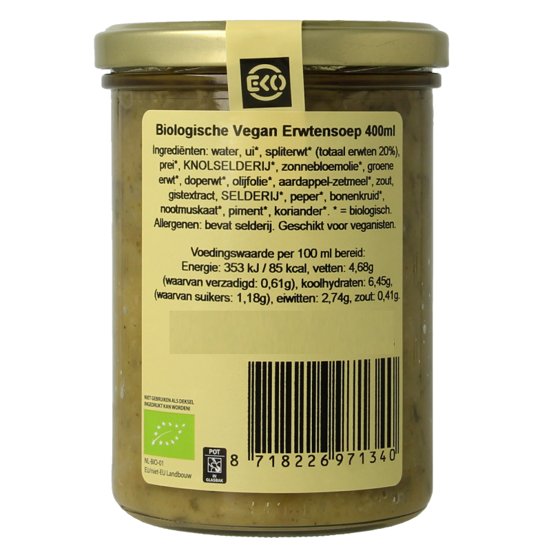 Kleinstesoepfabriek Erwtensoep/snert veganistisch bio - Afbeelding 3