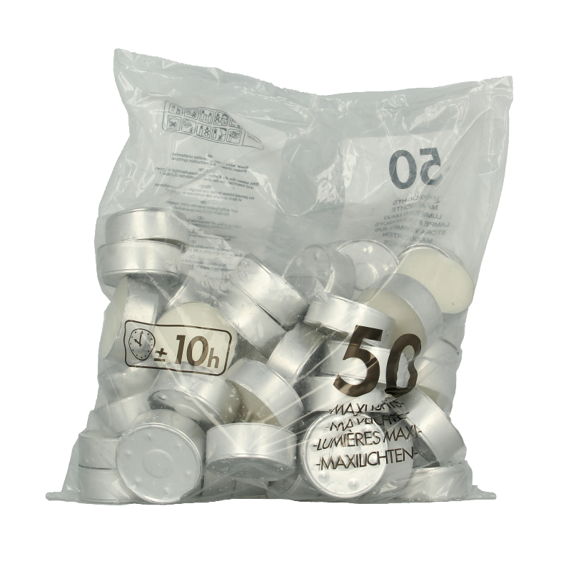 Bolsius Maxi licht neutraal 10uur zak