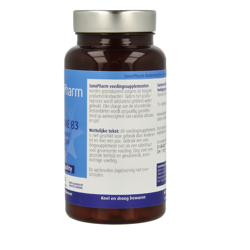 SanoPharm Vitamine B3 niacinamide 50mg - Afbeelding 2