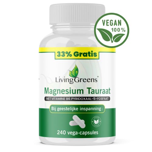 Livinggreens Magnesium tauraat + vitamine B6 voordeelverpakking