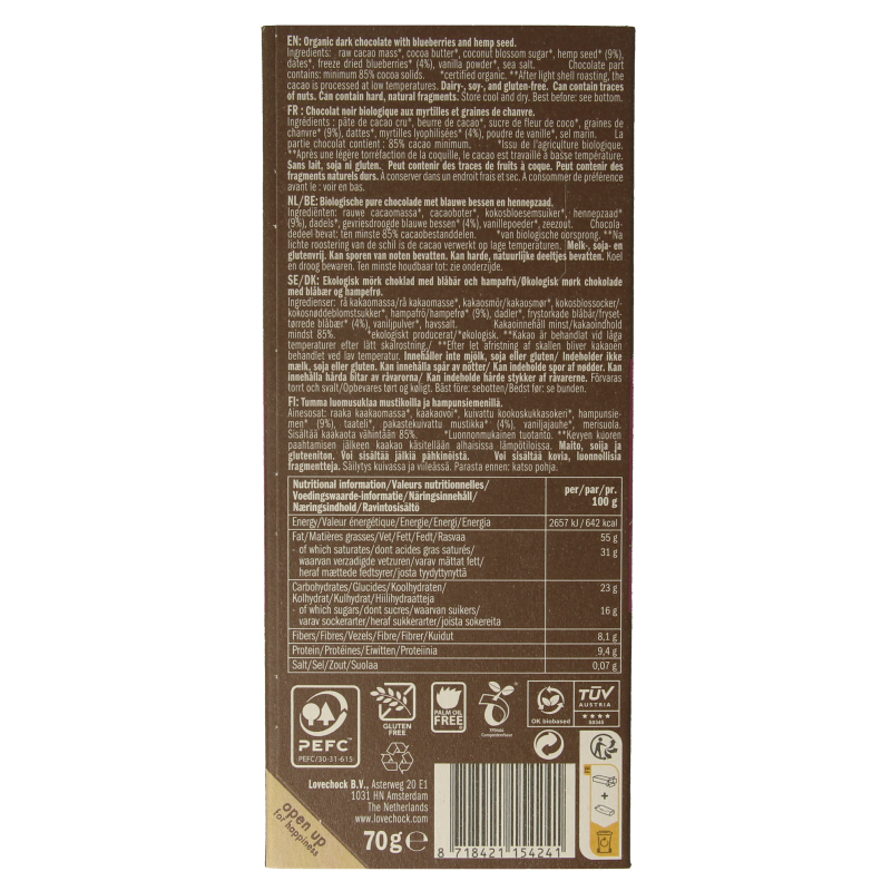 Lovechock Blueberry hempseed bio - Afbeelding 2