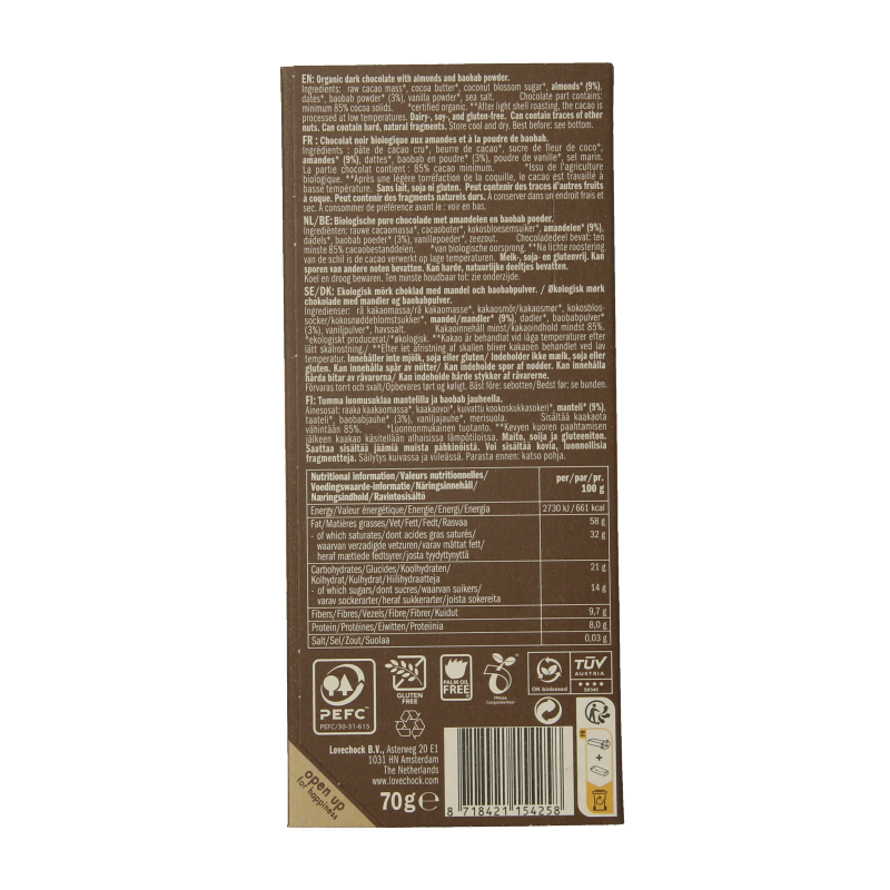 Lovechock Almond baobab bio - Afbeelding 2