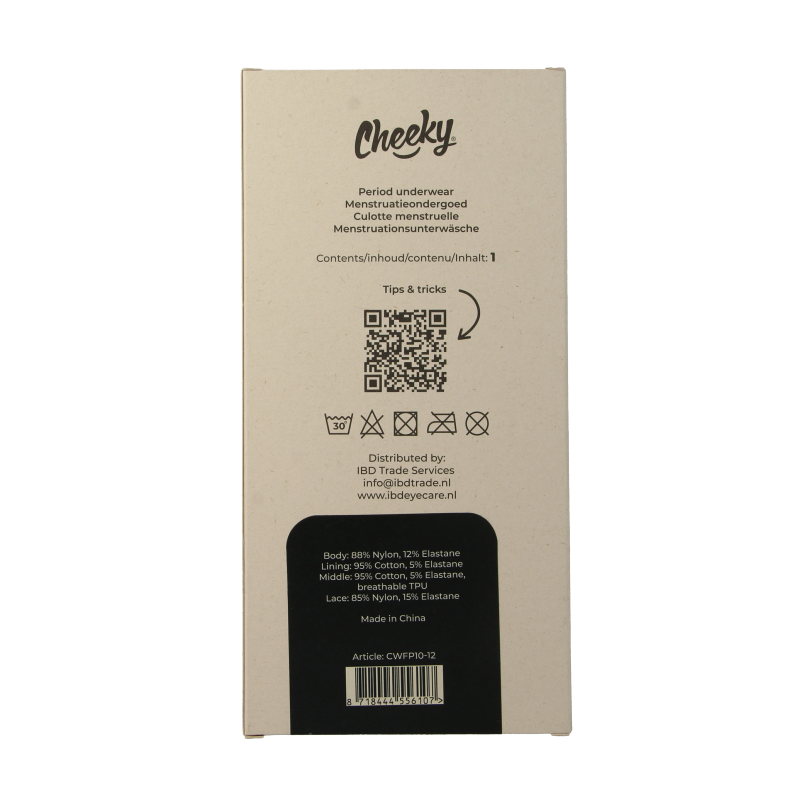 Cheeky Wipes Menstruatie ondergoed Feeling Pretty zw maat 38-40 - Afbeelding 3