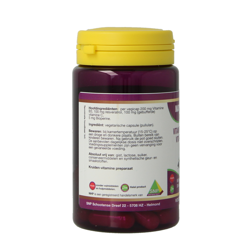 NHP Vit B3 Resveratrol vitamine C bioperine - Afbeelding 2