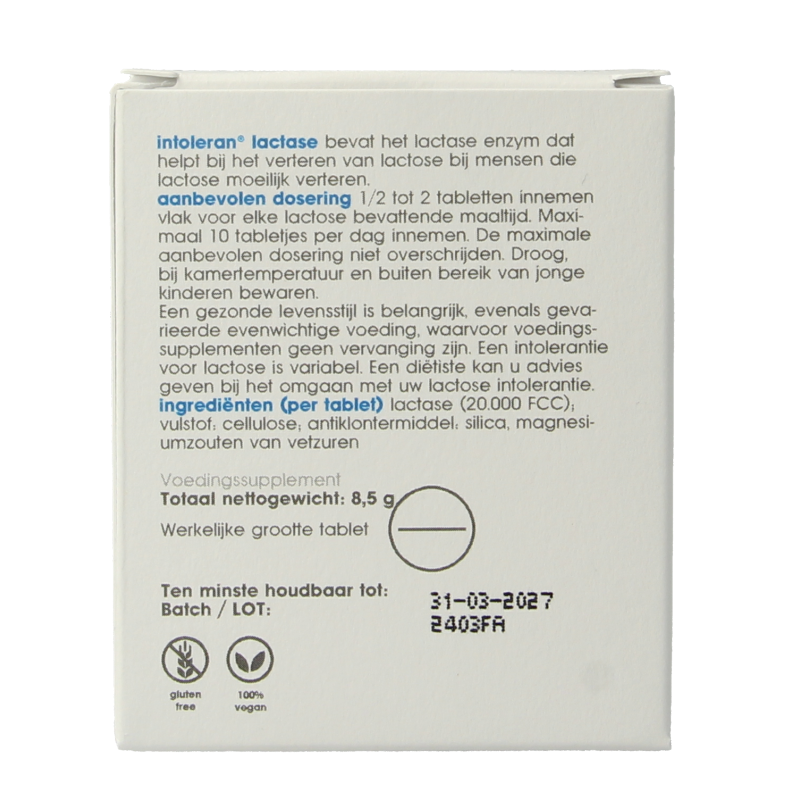 Intoleran Lactase 20.000 - Afbeelding 2