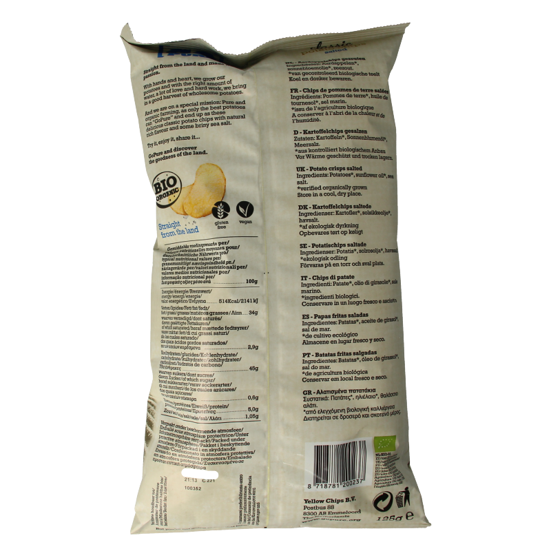Go Pure Chips naturel gezouten bio - Afbeelding 2