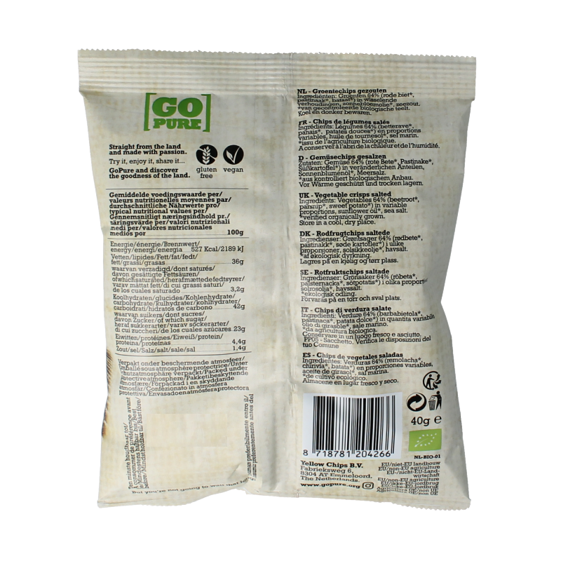 Go Pure Chips groente bio - Afbeelding 2