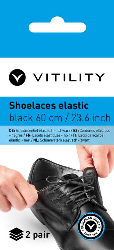 Vitility Schoenveters elastisch zwart 60cm