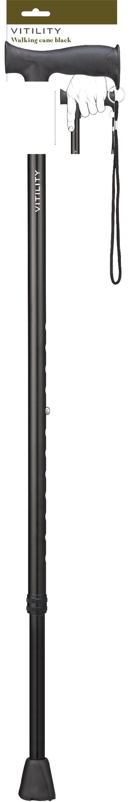 Vitility Wandelstok zwart