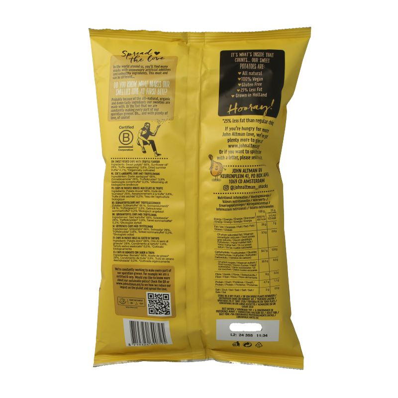 John Altman Zoete aardappel chips truffle bio - Afbeelding 2