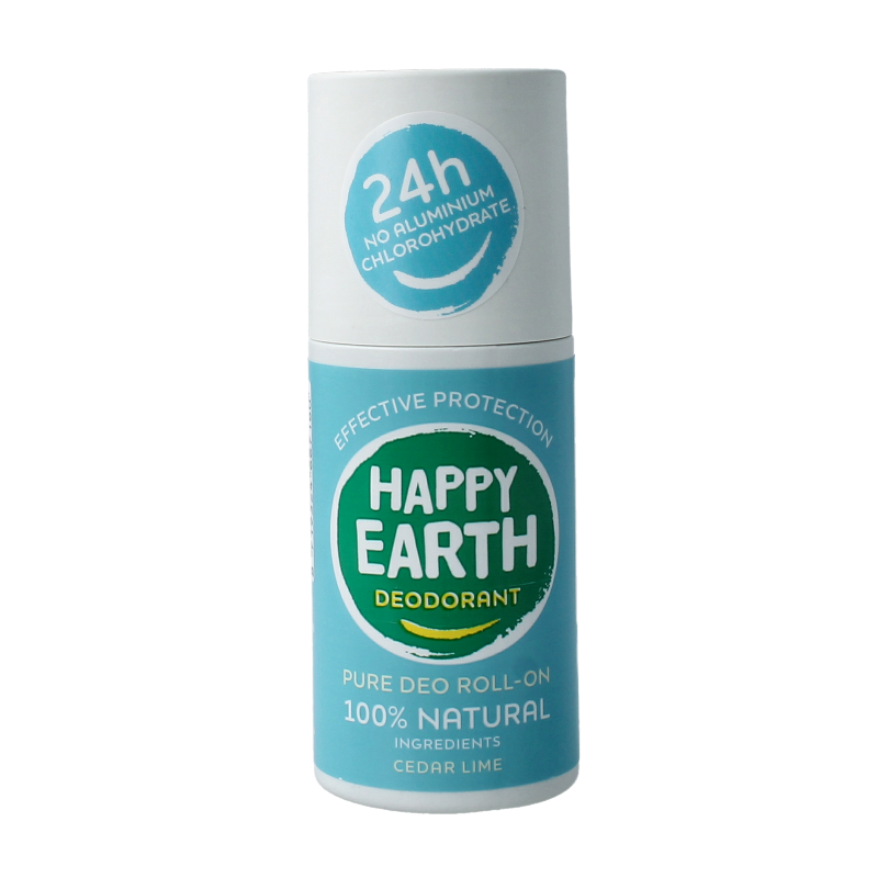Happy Earth Pure deodorant roll-on cedar lime