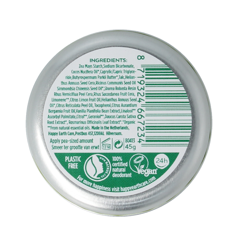 Happy Earth Pure deodorant balm bergamot - Afbeelding 2