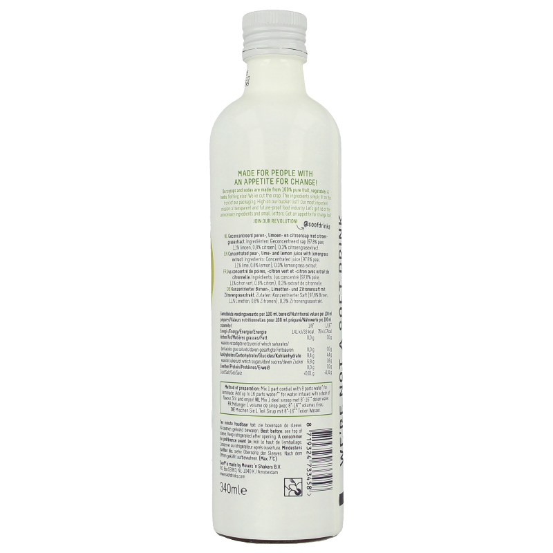 Soof Drinks Siroop citroengras peer limoen - Afbeelding 2