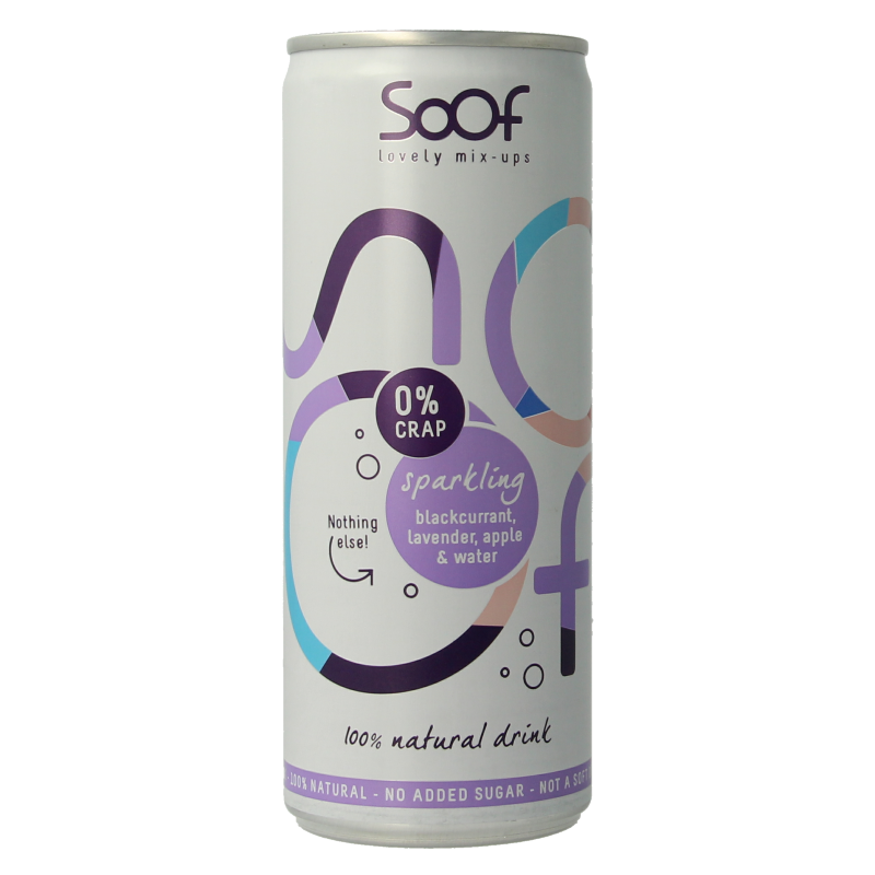 Soof Drinks Sparkling zwarte bes lavendel & appel