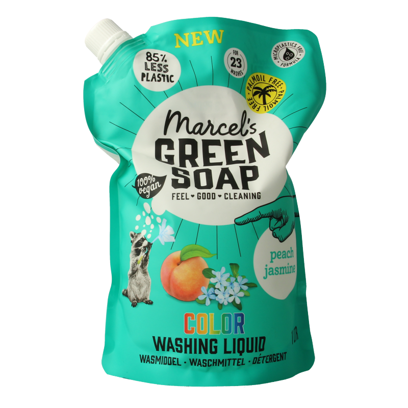 Marcel's Green Soap Wasmiddel kleur perzik & jasmijn