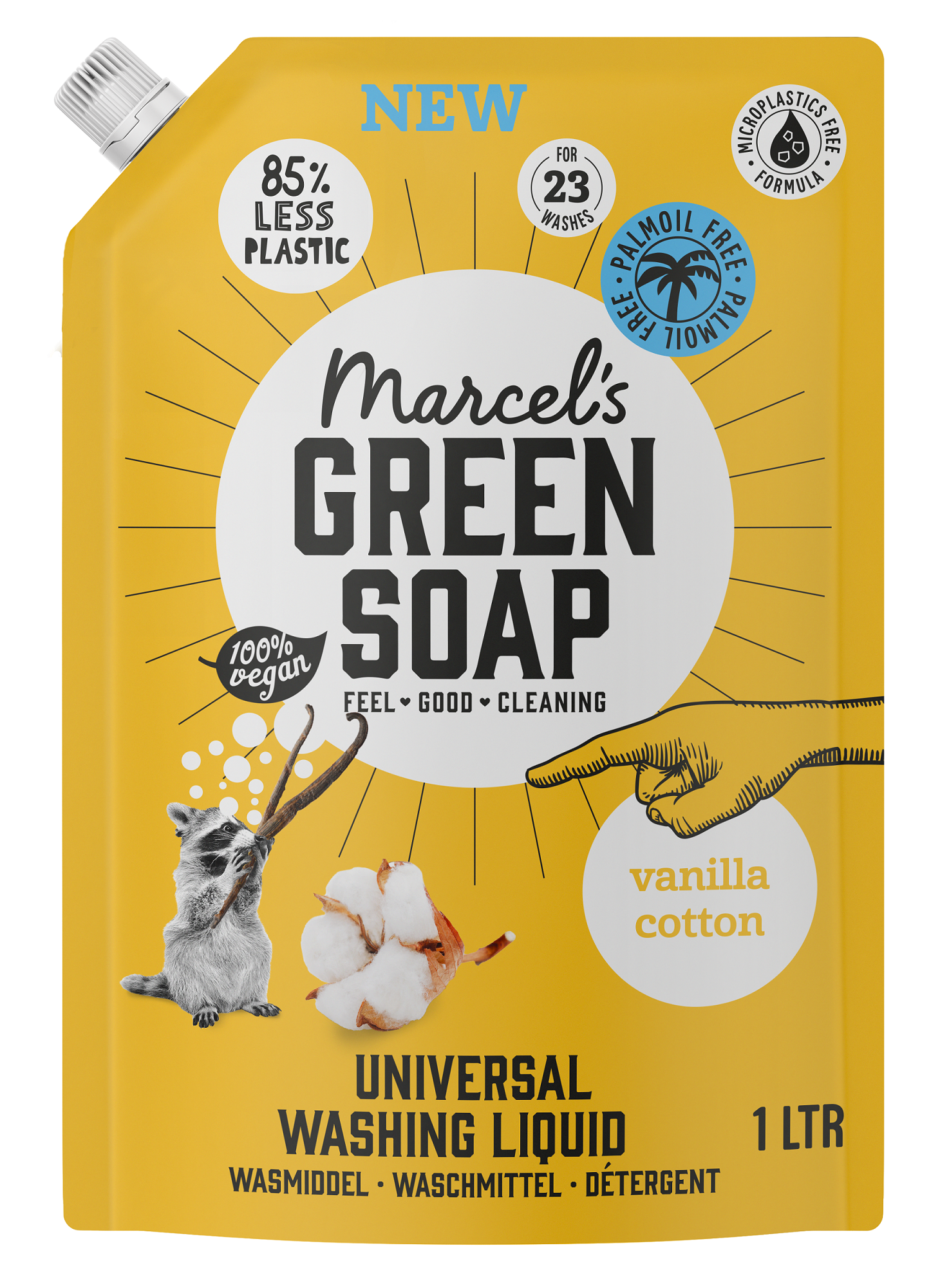 Marcel's Green Soap Wasmiddel universeel vanille & katoen navulling