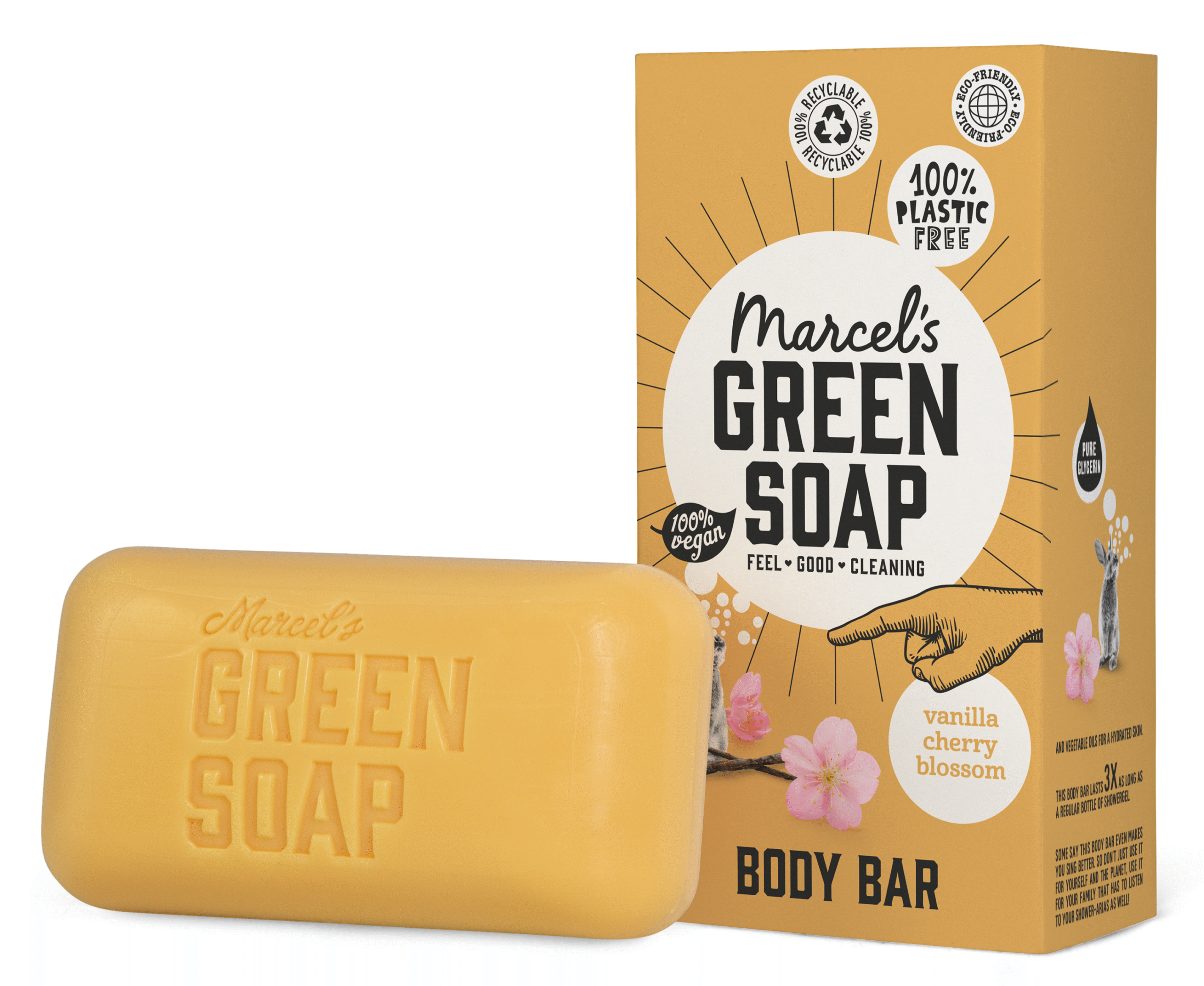 Marcel's Green Soap Shower bar vanilla & cherry - Afbeelding 2