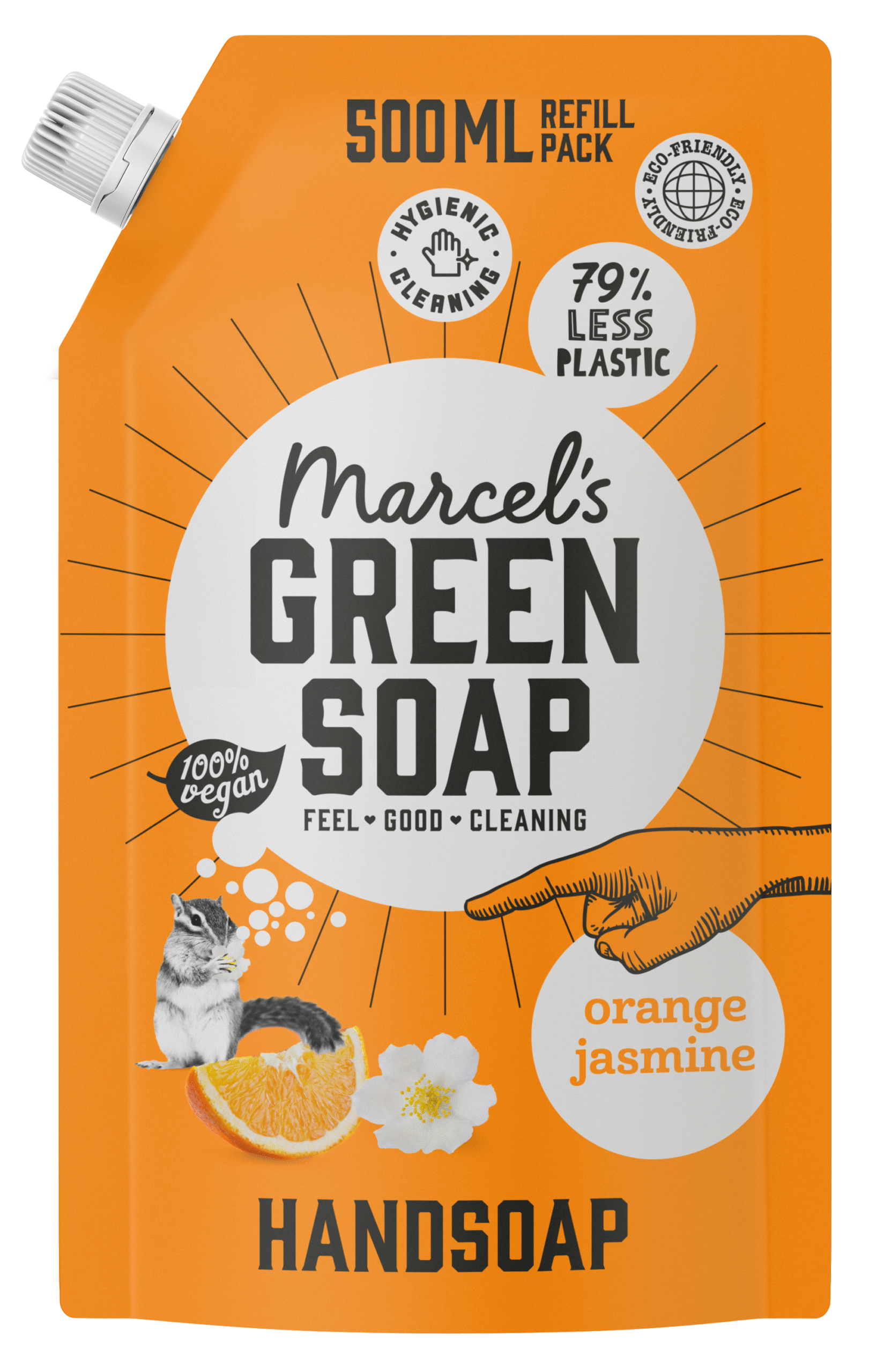 Marcel's Green Soap Handzeep sinaasappel & jasmijn navul