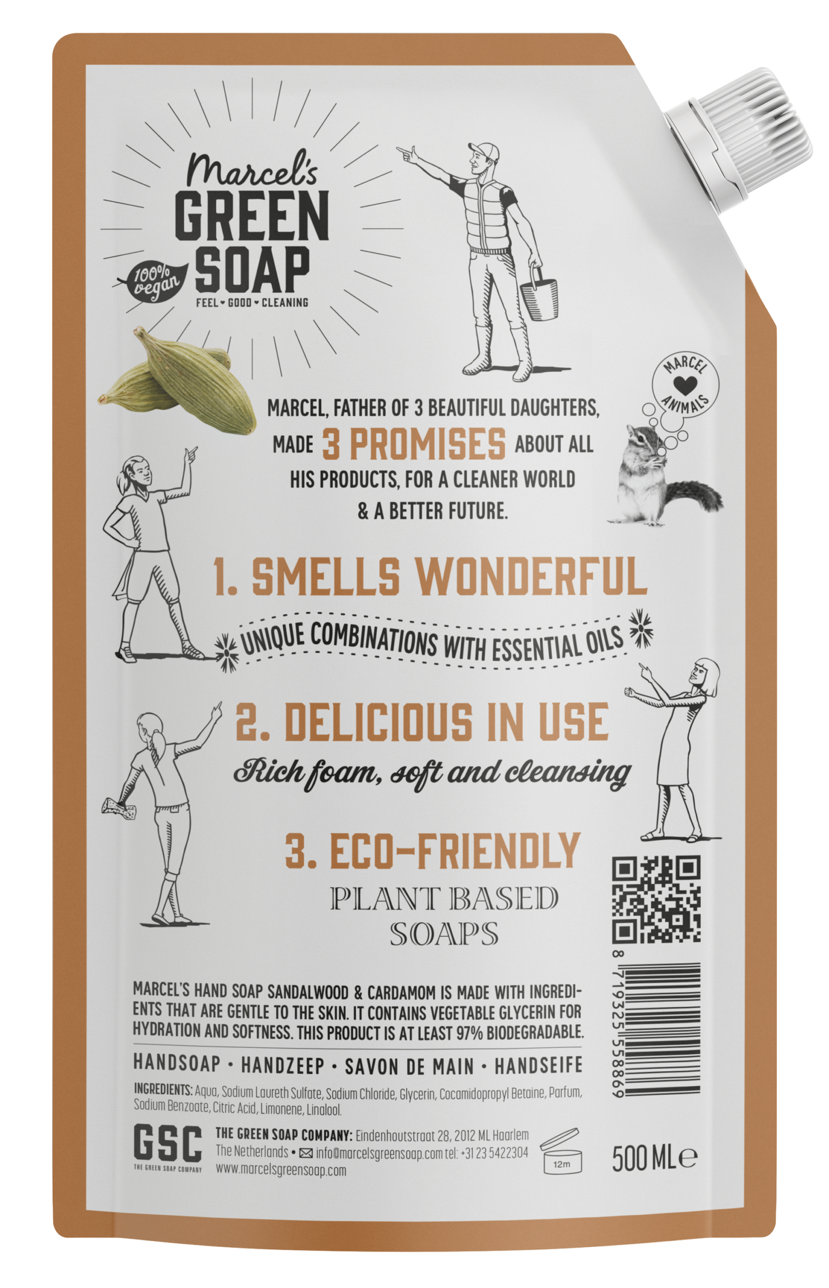 Marcel's Green Soap Handzeep sandelhout & kardemom navul - Afbeelding 2