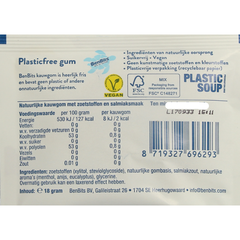 BenBits Salmiak single zakje - Afbeelding 2