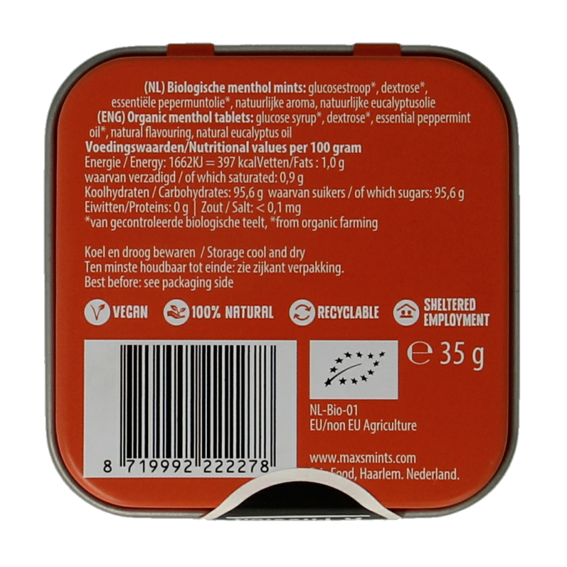 Max mints Dutch blikje vierkant bio - Afbeelding 2