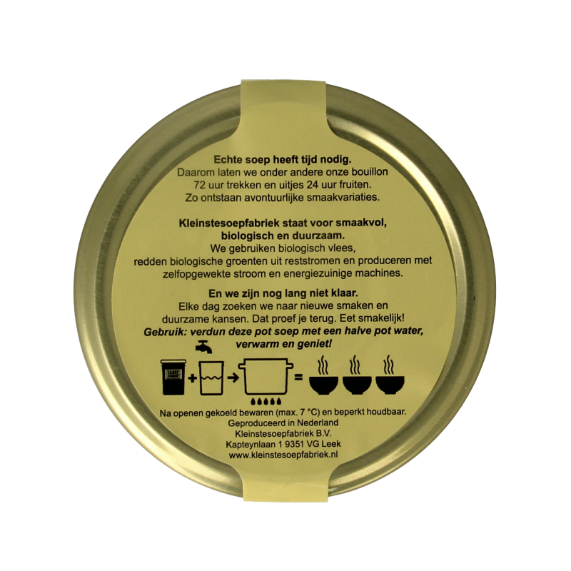 Kleinstesoepfabriek Zoete aardappelsoep met lokale bonen en kombu bio - Afbeelding 2