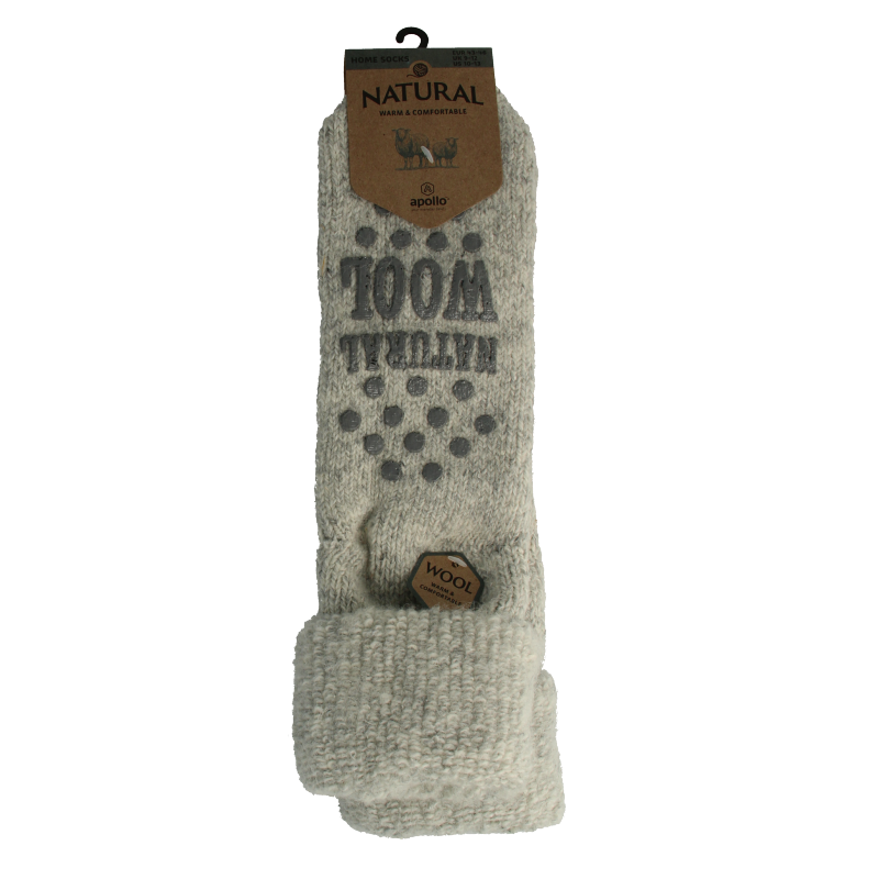 Apollo Slofsok anti slip unisex grijs/beige maat 43-46