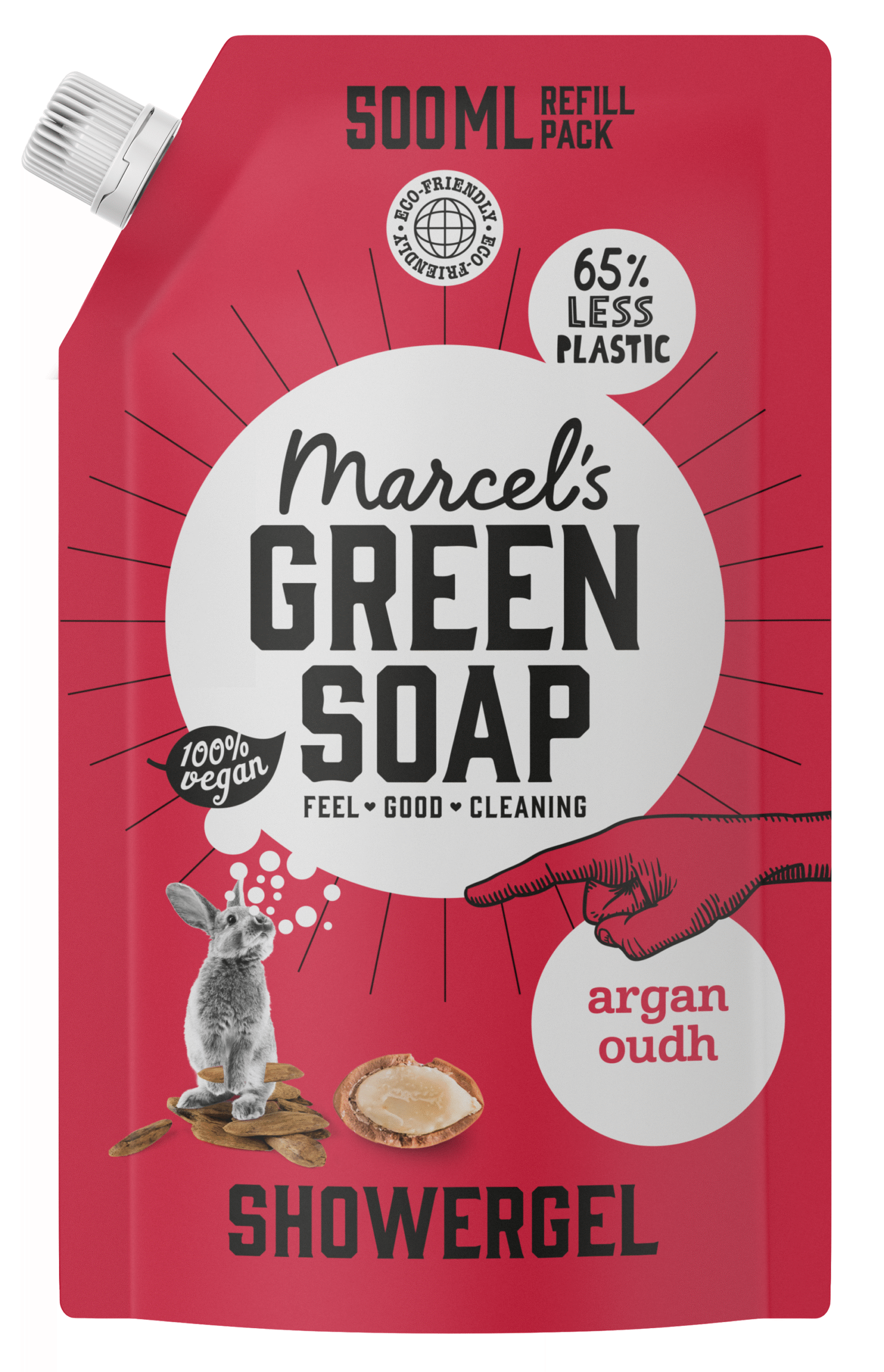 Marcel's Green Soap Showergel argan & oudh navulling