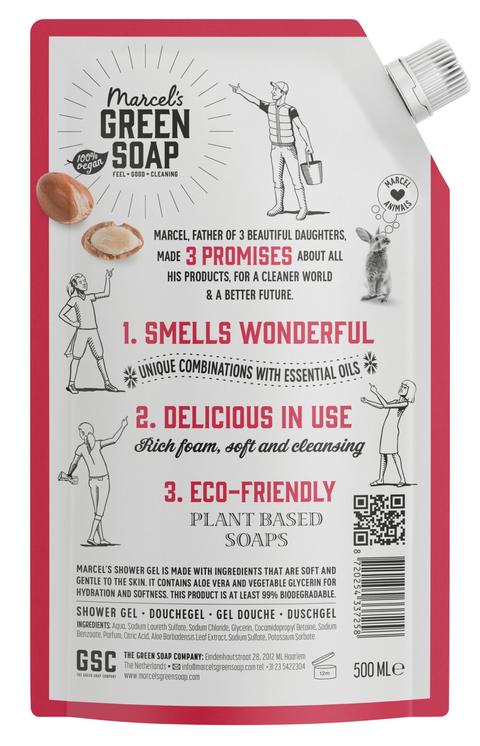 Marcel's Green Soap Showergel argan & oudh navulling - Afbeelding 2