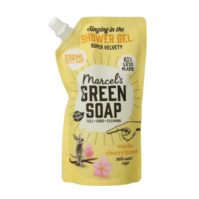 Marcel's Green Soap Showergel vanille & kersenbloesem navulling