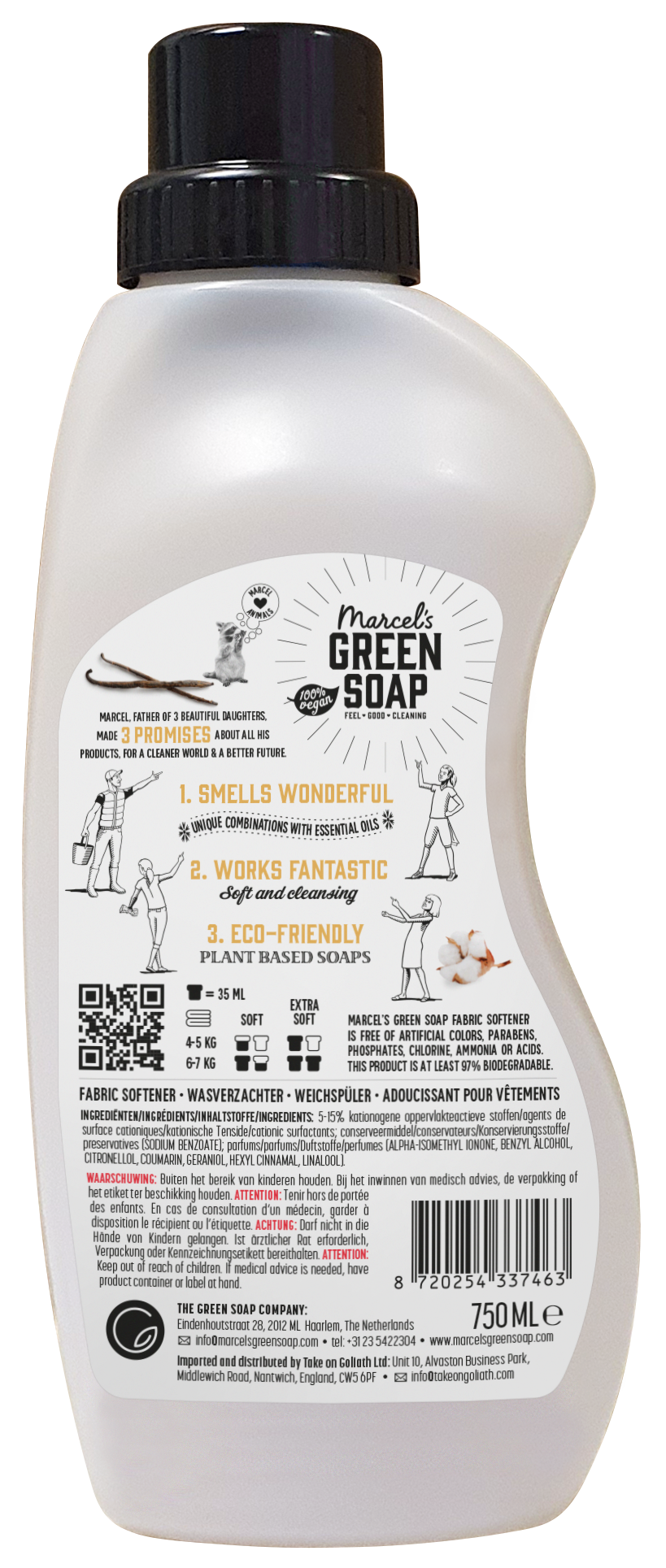 Marcel's Green Soap Wasverzachter vanille & katoen - Afbeelding 2