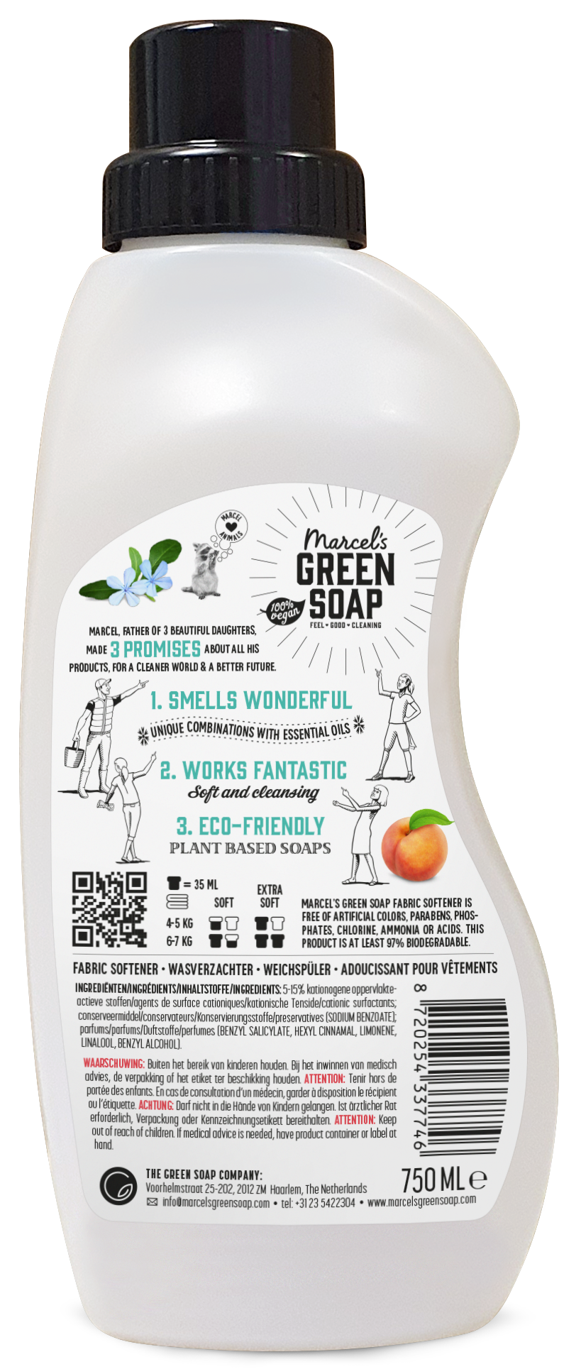 Marcel's Green Soap Wasverzachter perzik & jasmijn - Afbeelding 2